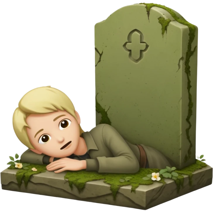 a show of a person falling on a gravestone emoji