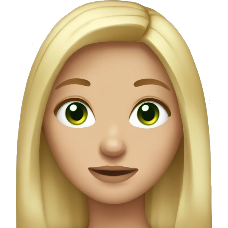 girl with green eyes straight blond hair and freckles emoji