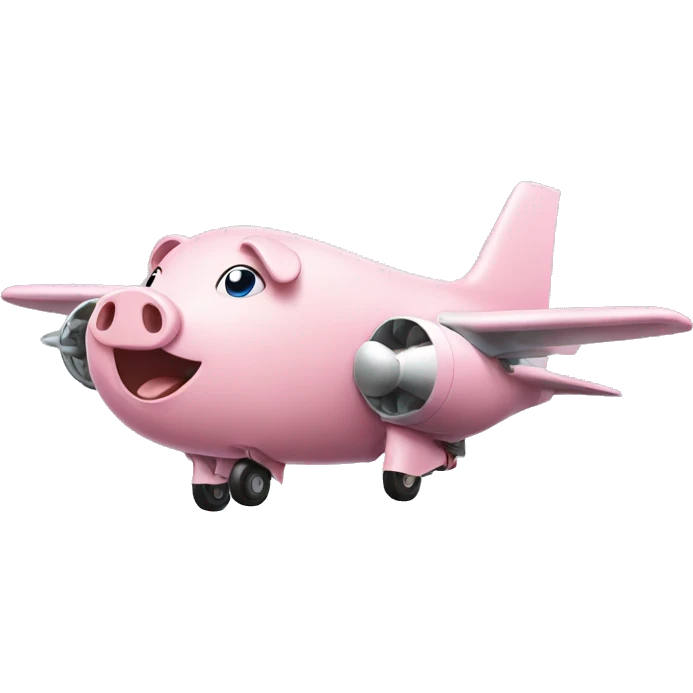 A plane being controlled by a pig emoji