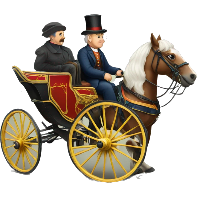 a man sits in a horse-drawn carriage from Russia in the 19th century emoji