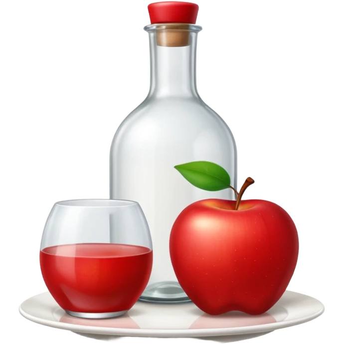 emoji de una manzana, botella, plato (uno al lado del otro) emoji