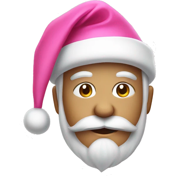 Santa but with a pink hat and a pink bow on it emoji