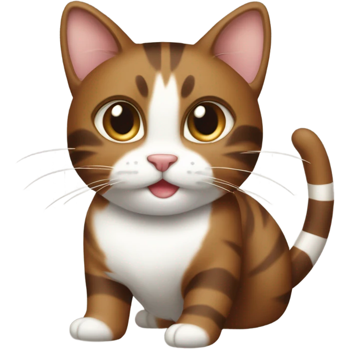 Brown cat with white stripes emoji