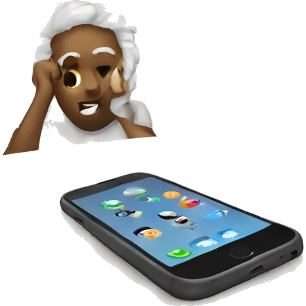 look a phone on the  bed emoji