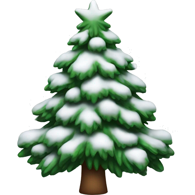 christmas tree with snow emoji