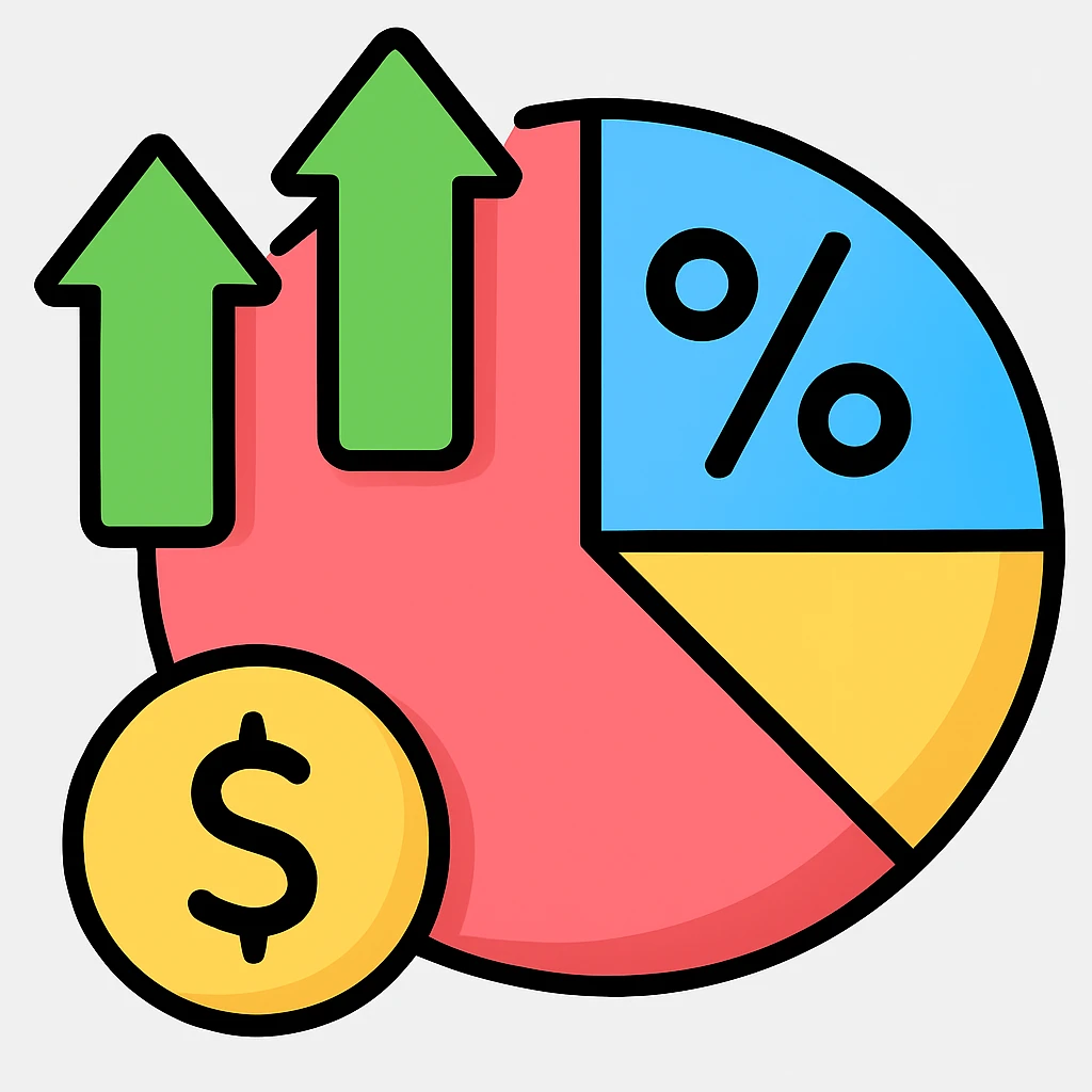 emoji of a pie chart with arrows and a dollar sign emoji