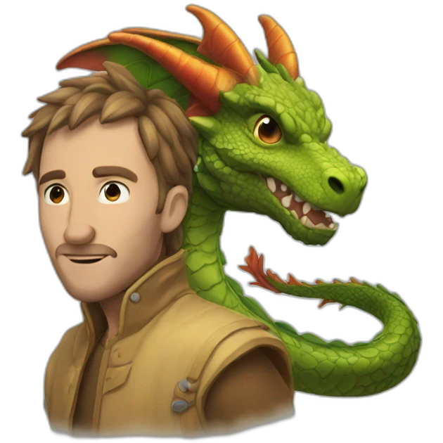 Humain et dragon emoji