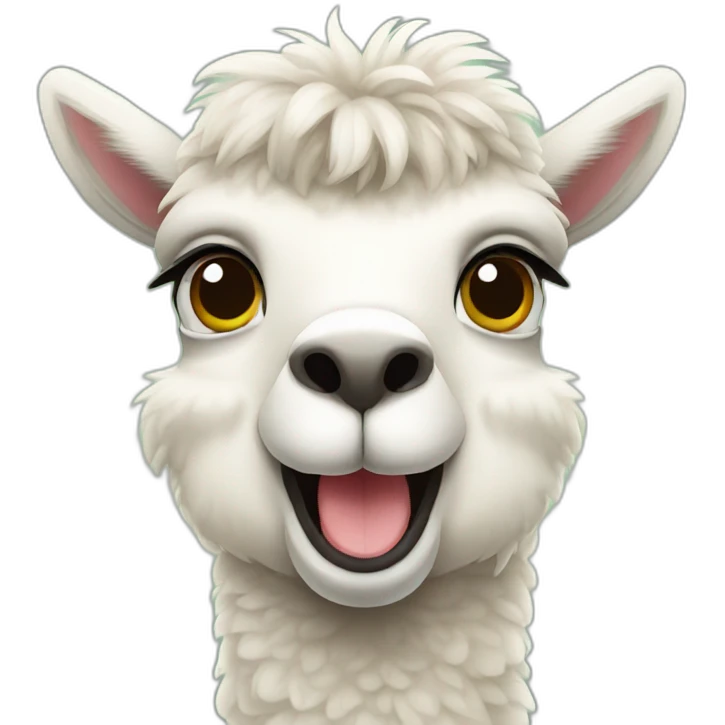 Happy alpaca emoji