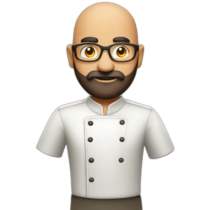Bald long bearded Indian masterchef glasses emoji