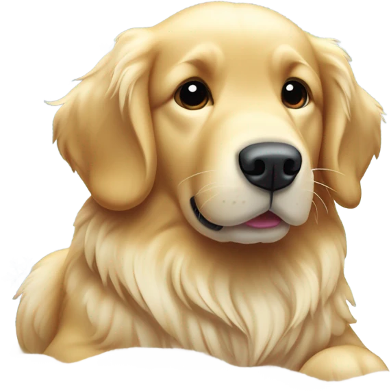 Golden retriever in the snow emoji