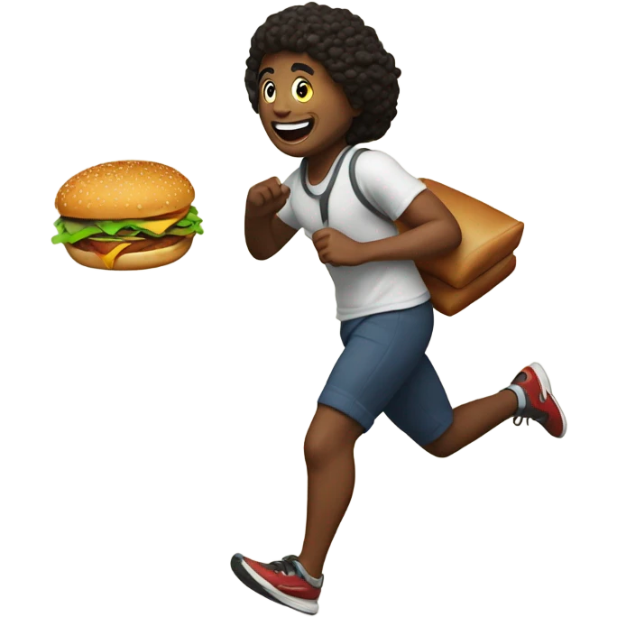 Me running with a burger emoji