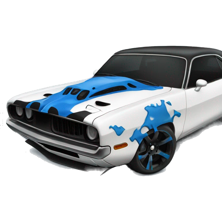 Black and blue Demon hellcat car emoji