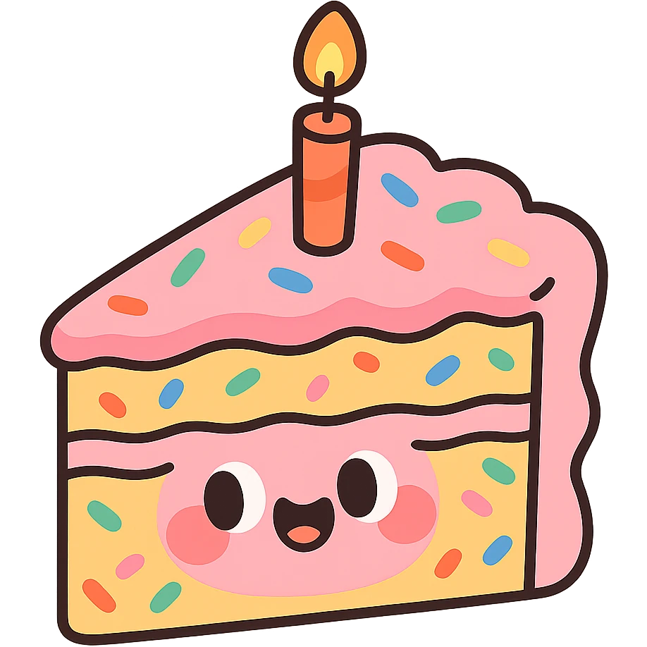 slice of funfetti birthday cake emoji