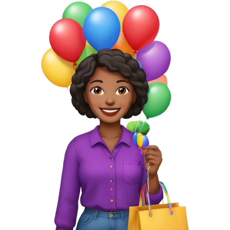 Street Balloon Seller black woman  emoji