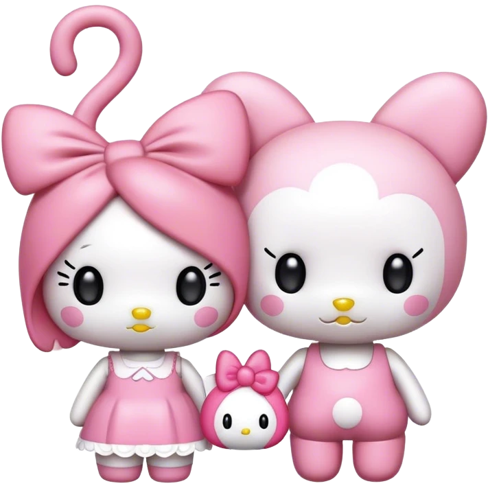 Hello kitty with mymelody  emoji