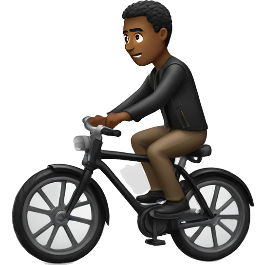 A men riding black bike cycle  emoji