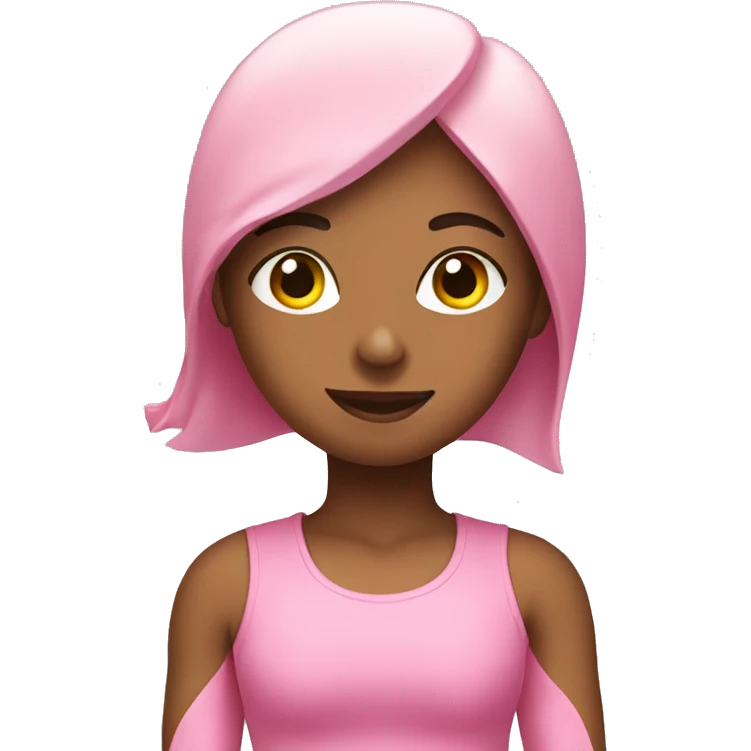 A girl doing Pilates with pink clothes  emoji