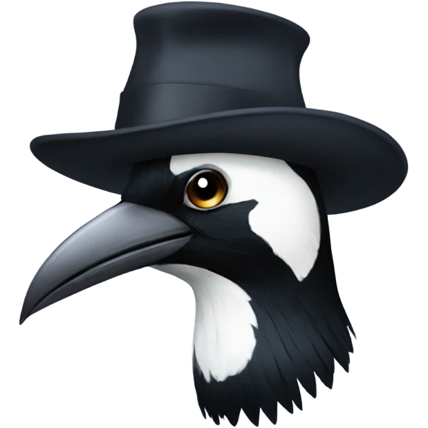 Magpie with hat emoji