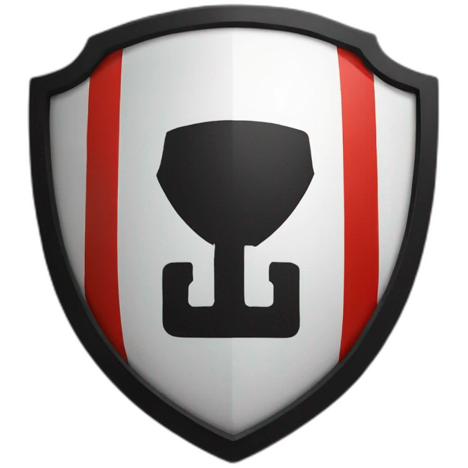 red and black football team shield emoji