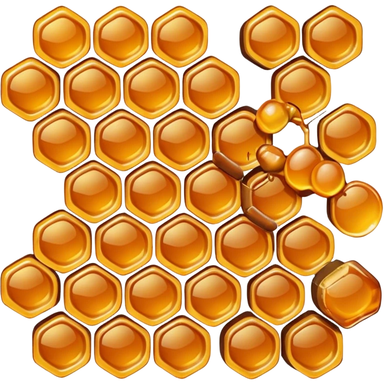 A natural honeycomb panel filled with amber honey. emoji