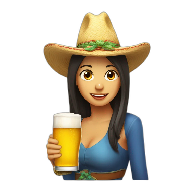 momia con una cerveza y un sombrero emoji