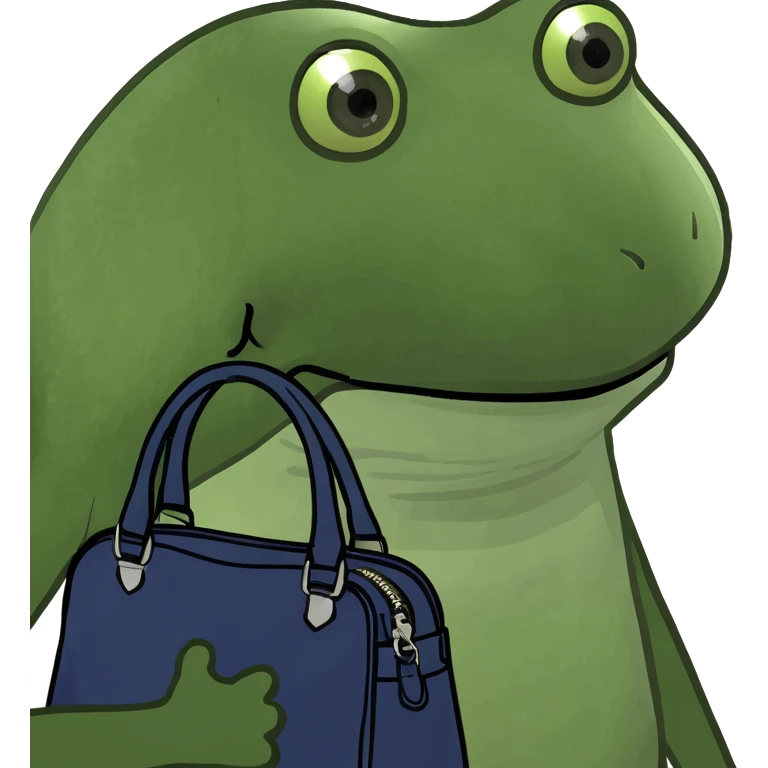 A dark blue hand bag emoji