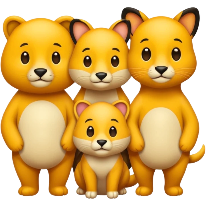 animal group with one male and two females emoji