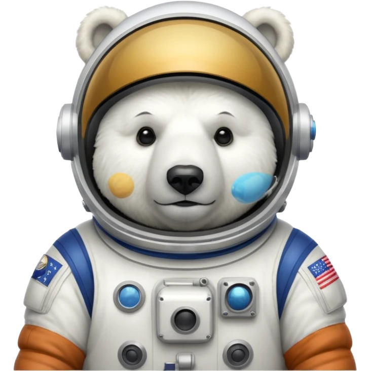 fat polar bear in astronaut helmet emoji