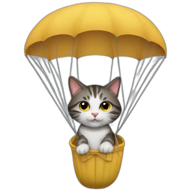 cat in a parachute emoji