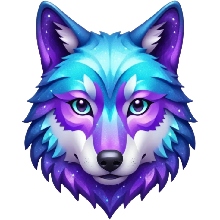 glitter purple and cian lobo emoji