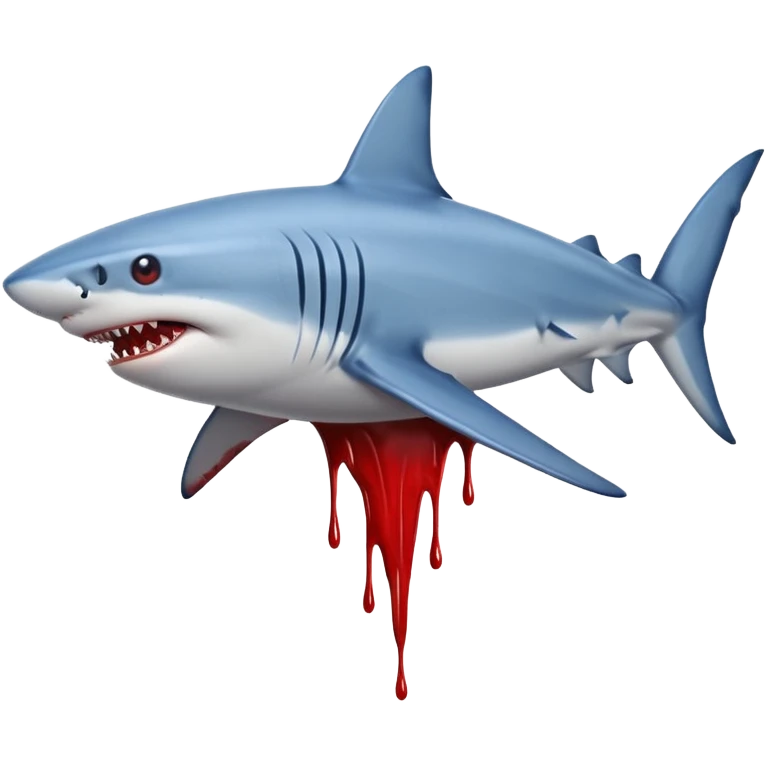 blue Shark attack efferct with blood emoji