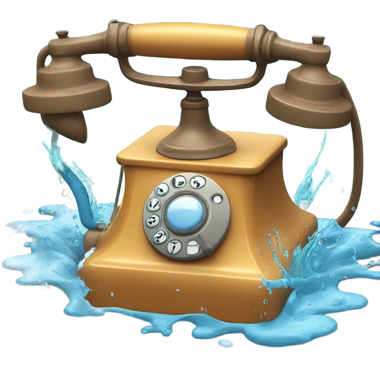 Telephone sneezing into a pool emoji