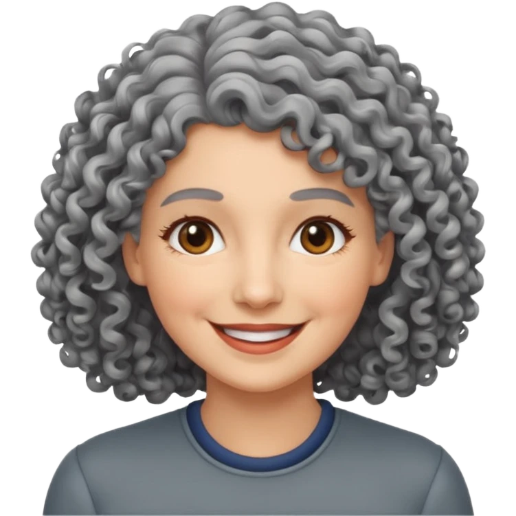 curly grey haired woman emoji
