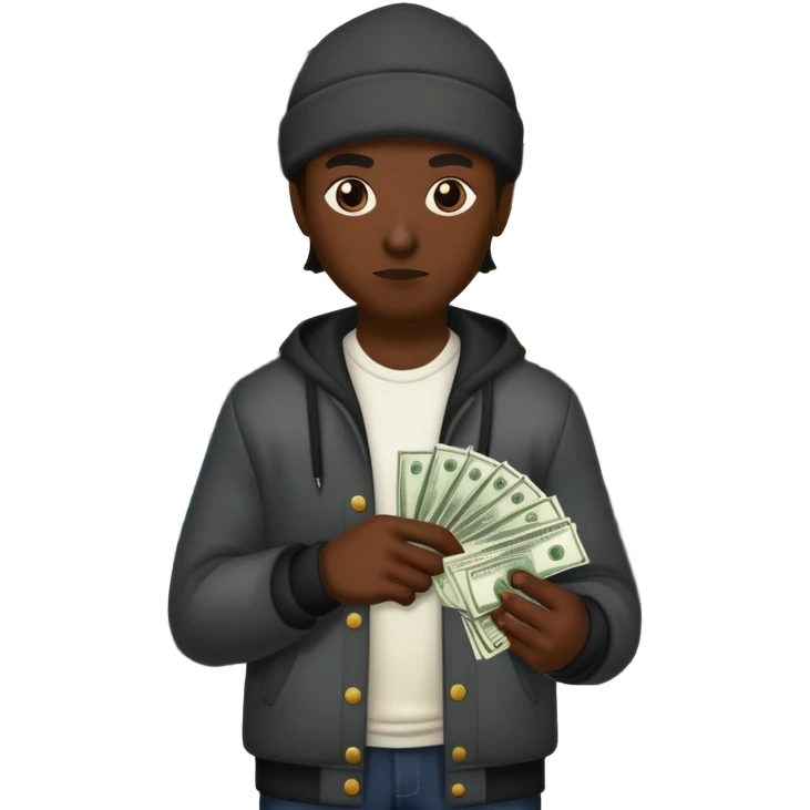 Thug getting money and a house emoji