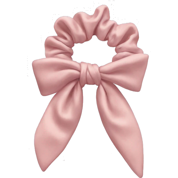 Pale pink Scrunchie with bow emoji