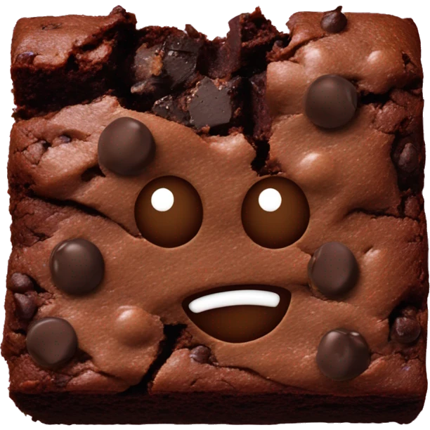 Gooey chewy soft chocolate brownie with mini chocolate chips  emoji