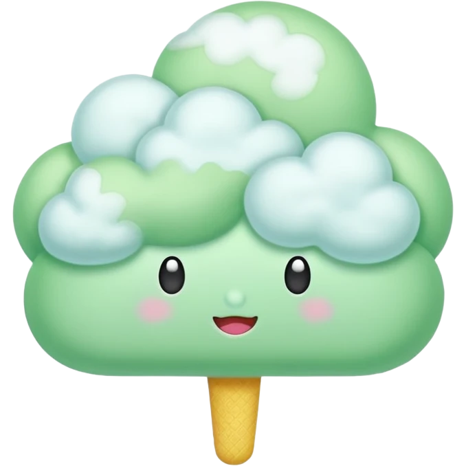 green Cloud Cotton Candy – light white puff, oversized and airy. emoji