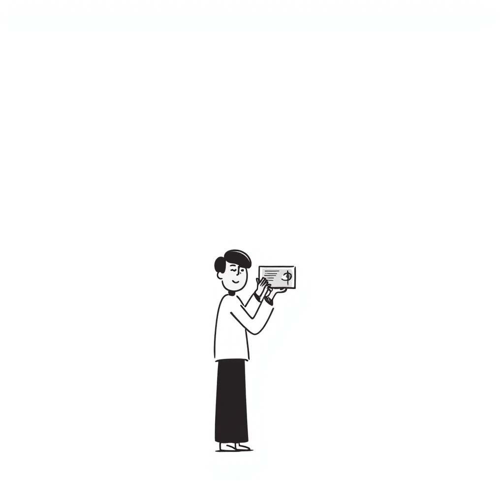 stickman holding a ticket in hand emoji