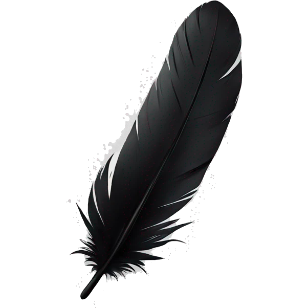 single ink black feather emoji