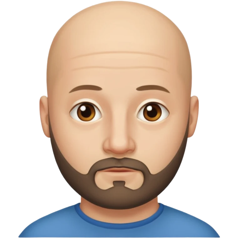 Bald guy with chinstrap beard no mustache emoji