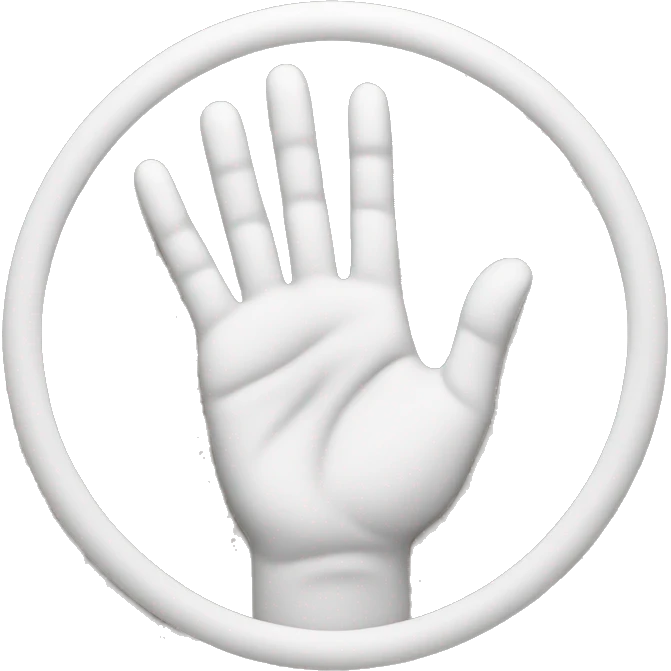 peace symbol above hand emoji