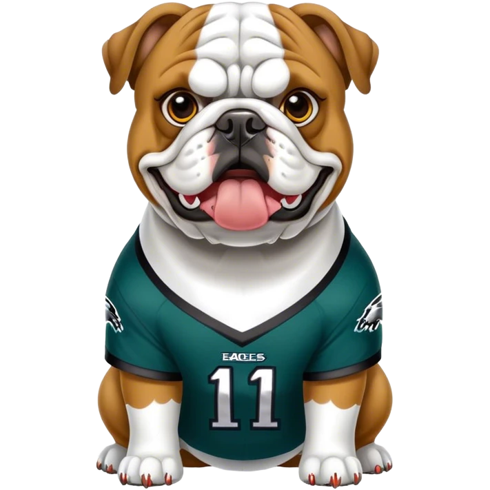 Bull dog with eagles Jersey emoji
