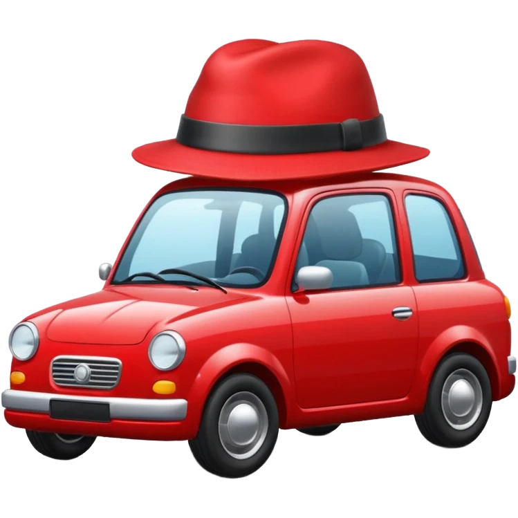 car with hat emoji
