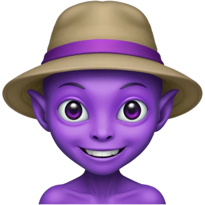 hat wearing purple alien  emoji