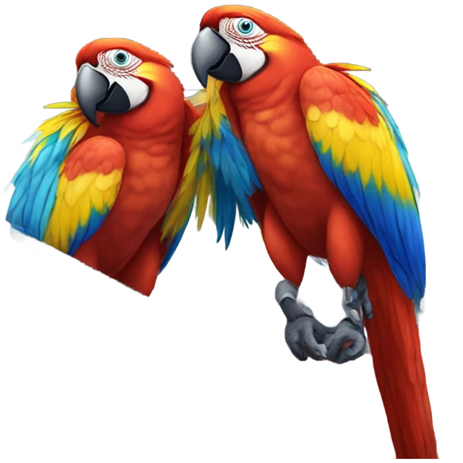 Macaws sitting on car emoji