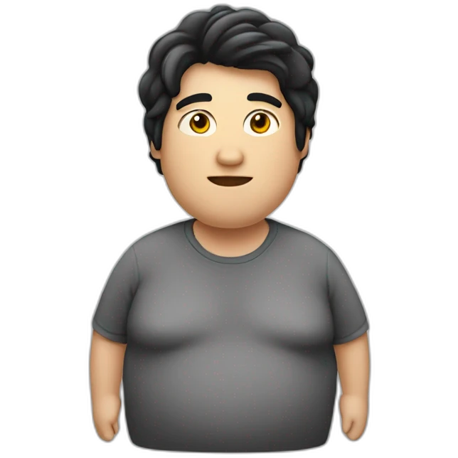 obese-long-black-hair-man emoji