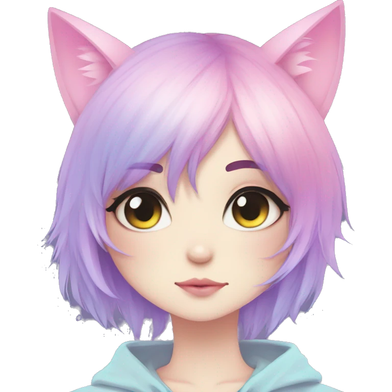 Cute Edgy Pastel Gradient Beautiful Anime Emo CatLady emoji