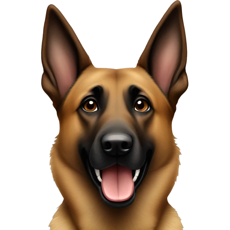 Belgian shepherd malinois looking front, similing emoji