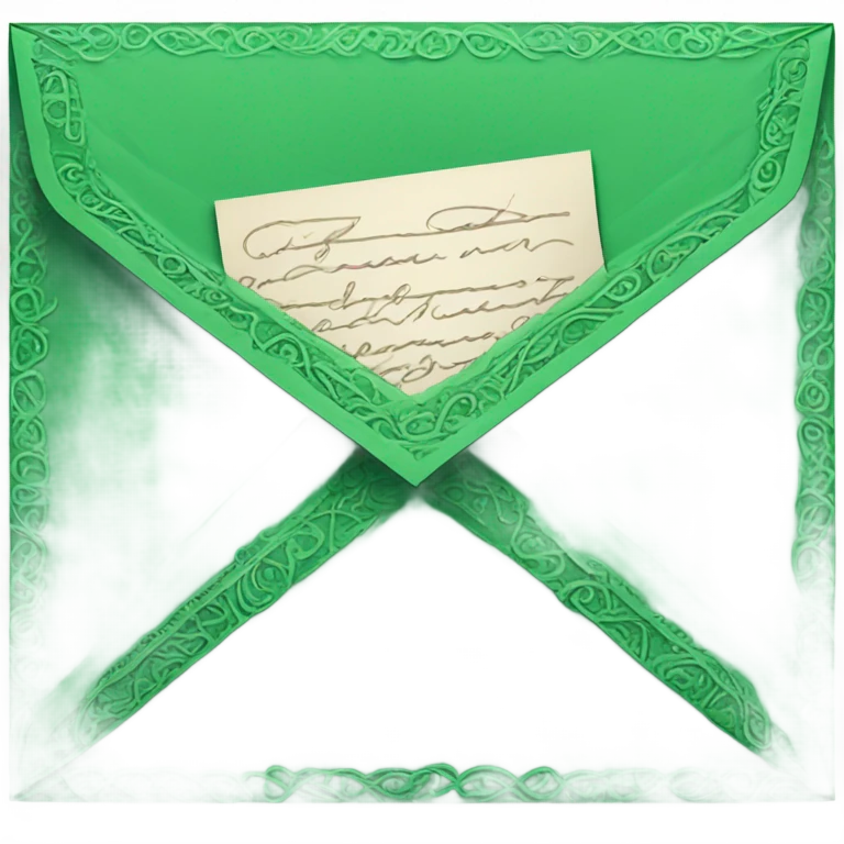 Deep green love letter mail   emoji