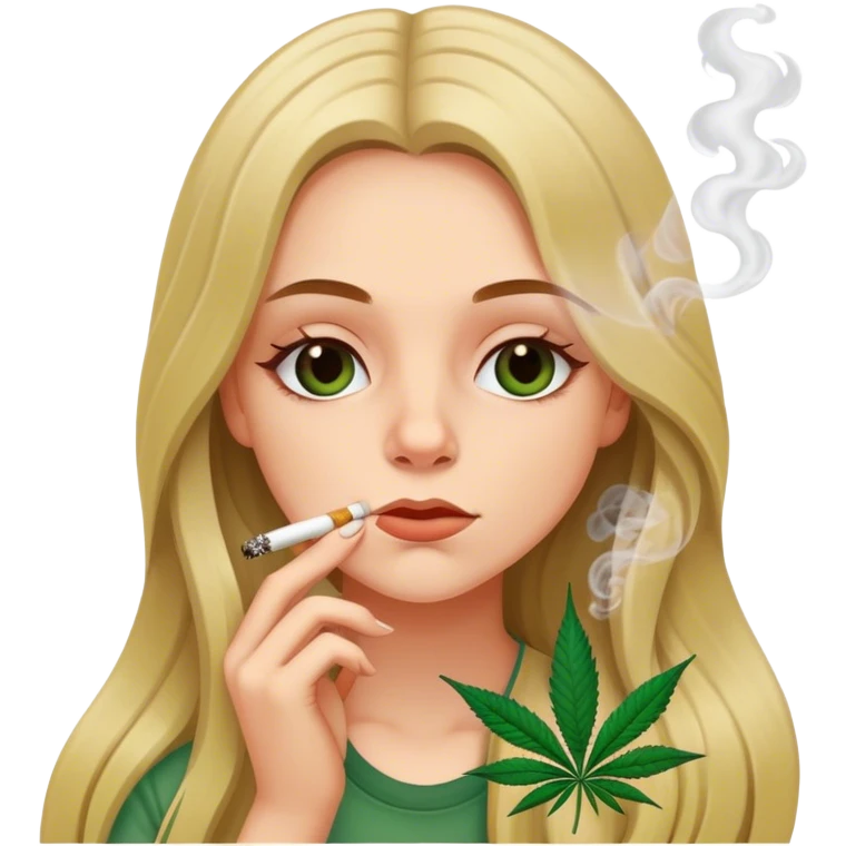White girl smoking weed emoji